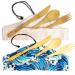 Cutlery: Wood Set Fork Spoon Knife with blue or linen bag
