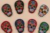  Fabric Embroidered Day of the Dead Skull