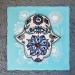 Judaica: Hamsa Prints by Inna Laktionova BLUE FLOWER