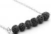  Lava Necklace with 6 Beads Black