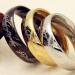 Set of 3 rings: black, gold and silver