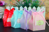  Coloured Paper Gift in red, blue, purple or pink with matching ribbons