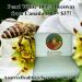 bee on apple blossoms with 2 blocks pearl white beeswax