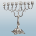Judaica: Menorah, Silverplated Curlicue Oil