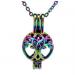 Judaica: Necklace Tree of Life Rainbow close