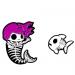 Pin: Enamel Skeleton Mermaid and Fish