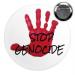 Button: Stop Genocide red hand print