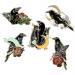5 enamel pins of crows