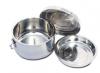 Container: Lunch, Stainless Steel, Double Wall, 2 Layer