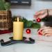 Candle: Beeswax Pillar, Small 3" x 2" lit