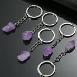 Key Ring: Crystal or Stone amethyst 2