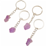 variety of Key Rings: Rough Amethyst on a chain