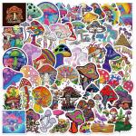 Sticker: Mushroom, 50 Designs collage