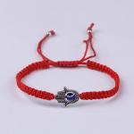 Bracelet: Hamsa Charm with Braided Red Cord 8