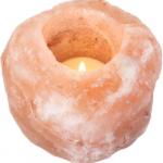 rock salt candle holder natural
