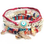 BRACELET_HAMSA_BRAIDED_LAYERED_ANARRES RED