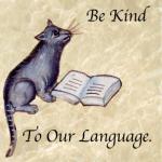 Sticker: medieval marginalia Be Kind to Language
