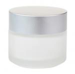 Jar: Glass Chunky Frosted Silver Cap