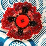 Pin: Beaded Embroidered by Dani Caudeiron poppy