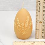 Candle: Beeswax Egg with Embossed Lavender