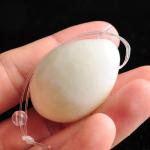 Egg: Jade Natural Stone Pelvic Floor Vaginal Massager, White HAND ONE