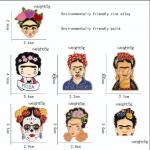Enamel Pins depicting Mexican artist Frida Kahlo measured