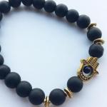 Bracelet: Lava Diffuser Beads with HAMSA