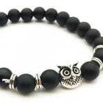 Bracelet: Lava Diffuser Beads with Owl