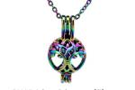 Judaica: Necklace Tree of Life Rainbow