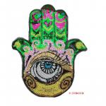 Patch_Sequins_Hamsa_Anarres green