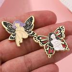 Pin: Enamel Faery Butterflies on fingers