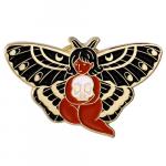 Pin: Enamel Red Faery Butterfly with Skull