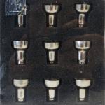 Judaica: Candle Cups, Set of 9 Set of 9 Stainless Steel Drip Cups