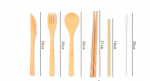 Cutlery: Bamboo 7 Piece Kit in Cloth Bag measured cutlery