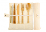Cutlery: Bamboo 7 Piece Kit in Cloth Bag white