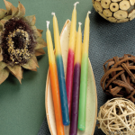 Judaica: Candle Beeswax Hanukkah, Box of 45 Hand-dipped Candles natural