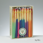Judaica: Candle Beeswax Hanukkah, Box of 45 Hand-dipped Candles boxed