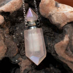 gemstone bottle pendant - rose aura