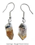 Earrings: Crystal Points, Rough citrine