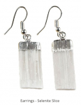 Earrings: Crystal Points, Rough selenite