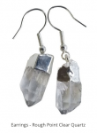 Earrings: Crystal Points, Rough clear quartz