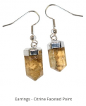 Earrings: Points, Faceted citrine