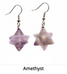 Earrings: Crystal Metatron Merkaba Star green amethyst