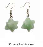 Earrings: Crystal Metatron Merkaba Star green aventurine