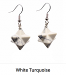 Earrings: Crystal Metatron Merkaba Star white turquoise