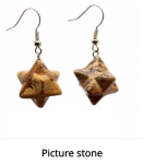 Earrings: Crystal Metatron Merkaba Star picture stone