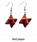 Earrings: Crystal Metatron Merkaba Star red jasper