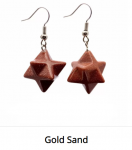 Earrings: Crystal Metatron Merkaba Star gold sand