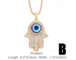 Jewellery: Hamsa & Evil Eye Pendant hand B