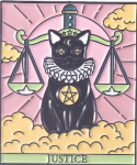 Pin: Enamel Cats Tarot Justice